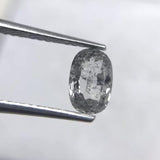 Salt and Pepper 0.67ct Oval Rosecut Double Cut 6.75 x 4.43 x 2.28mm