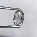 Salt and Pepper 0.67ct Oval Rosecut Double Cut 6.75 x 4.43 x 2.28mm