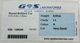 Round Brilliant 0.91ct I1-H 6.18x6.06x3.78mm RR1302