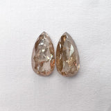 Matching Pair 5.81cttw Pear Shape Rosecuts CH1466 & CH1465