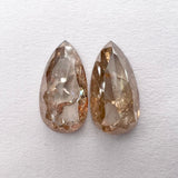 Matching Pair 5.81cttw Pear Shape Rosecuts CH1466 & CH1465