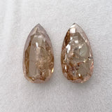 Matching Pair 5.81cttw Pear Shape Rosecuts CH1466 & CH1465