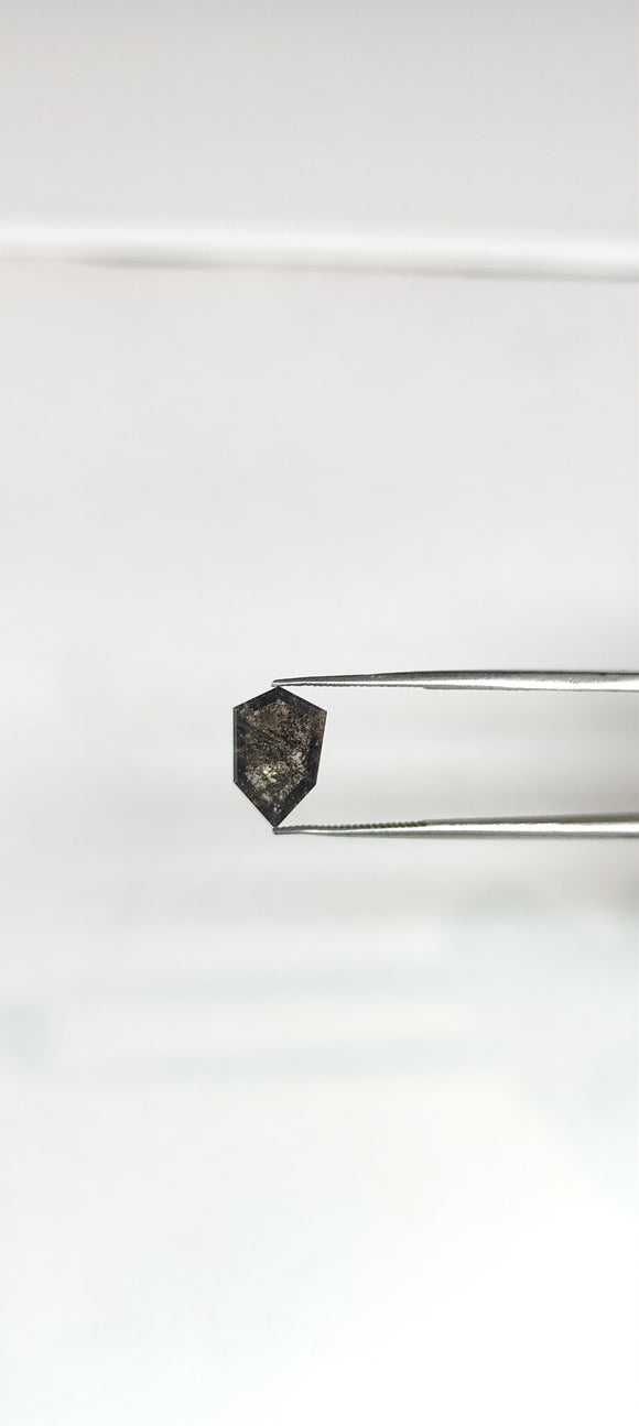 1.32ct Salt and Pepper Shield Shape Rosecut 10.65x7.05x2.10mm  SP8252