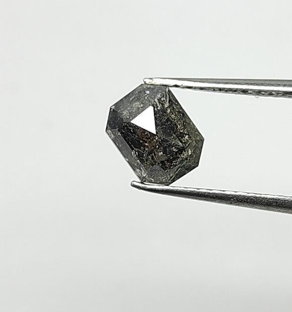 1.58ct Emerald Cut Salt and Pepper Rosecut Double Cut 7.50x5.80x3.60mm  SP6303