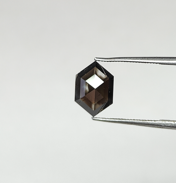 1.40ct   9.65x6.55x2.85mm  Salt and Pepper Hexagon Shape  Rosecut SP8251
