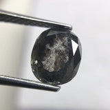 Salt and Pepper 1.17ct Oval Rosecut Double Cut 7.48 x 6.25 x 2.82 mm