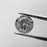 Salt and Pepper Round Brilliant  1.04ct 6.45x6.48x3.80mm SP1388 set in the mount