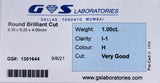 GemScan Certified 1.00ct I1-H Round Brilliant 6.35x5.25x4.00mm RR3321