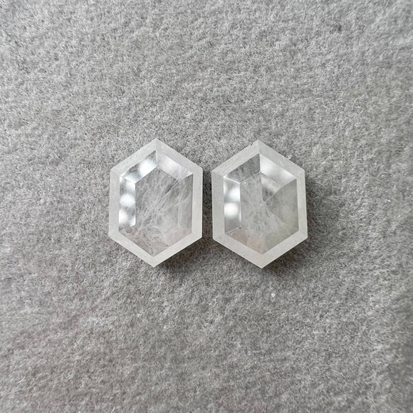 Matching Pair 4.95cttw Hexagon Shape Rosecuts W1163 & W1164