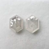 Matching Pair 4.95cttw Hexagon Shape Rosecuts W1163 & W1164
