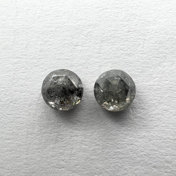Matching Pair  (0.43) 0.92ctct of Round Rosecut SP1271/SP1270 set in the mount