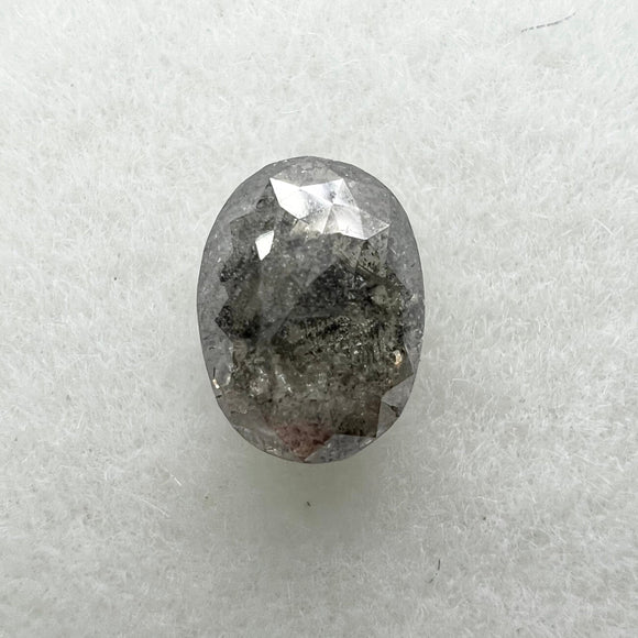 Salt and Pepper 0.68ct Oval Rosecut 6.12x4.51x2.60mm SP1465