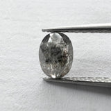 Salt and Pepper 0.68ct Oval Rosecut 6.12x4.51x2.60mm SP1465