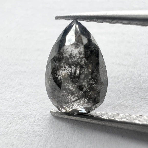 Salt and Pepper 1.12ct Pear Rosecut Double Cut 8.95x5.45x2.65mm SP8253