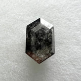 Salt and Pepper 0.83ct Hexagon Rosecut 6.90x4.40x2.85mm HX1119 set in the mount