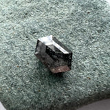 Salt and Pepper 0.83ct Hexagon Rosecut 6.90x4.40x2.85mm HX1119 set in the mount