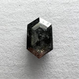 Salt and Pepper 0.83ct Hexagon Rosecut 6.90x4.40x2.85mm HX1119 set in the mount