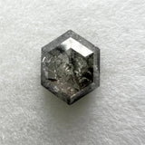 Salt and Pepper 0.71ct Hexagon Rosecut 6.80x5.22x2.50mm HX1122 set in the mount