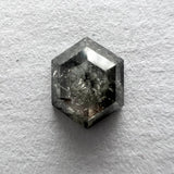 Salt and Pepper 0.71ct Hexagon Rosecut 6.80x5.22x2.50mm HX1122 set in the mount