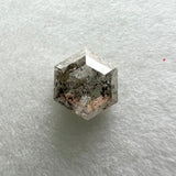 Salt and Pepper 0.54ct Hexagon Rosecut 5.50x4.85x2.31mm HX1113 set in the mount