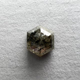 Salt and Pepper 0.54ct Hexagon Rosecut 5.50x4.85x2.31mm HX1113 set in the mount